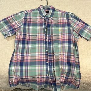 Ralph Lauren Polo plaid short sleeve button down shirt
